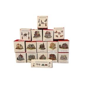 Liberty Falls Miniature Buildings Lot Americana Village Houses Set Of 12 Bldgs +